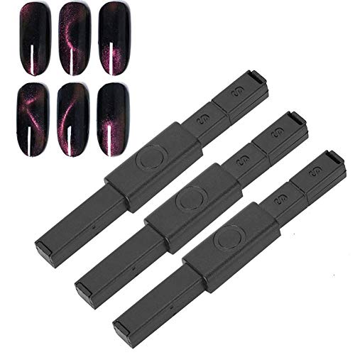 Magnet für Nagelkunst, 3 Stück Nagel Magnet Nail Art Magnet Maniküre Magnetwerkzeug professioneller Nagellack Magnetstift für DIY Magic Magnetic Polish Cats Eyes für Nägel Katzenaugen Nail von TMISHION