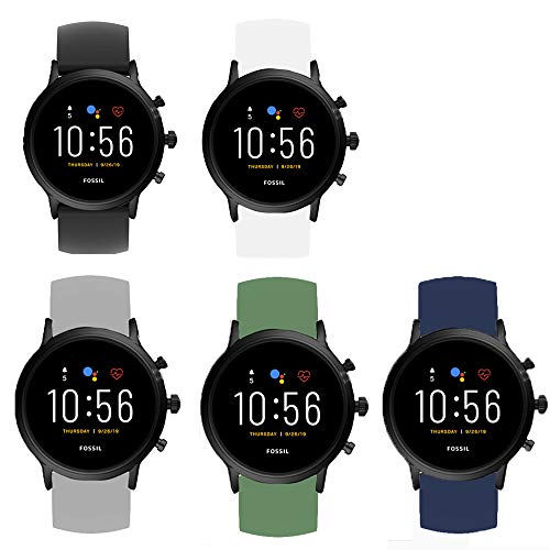 LvBu Armband Kompatibel Für Fossil Carlyle HR, Sport Silikon Classic Ersatz Uhrenarmband Für Fossil Gen 5 Carlyle HR (5 pack) von LvBu