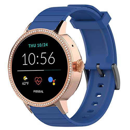 LvBu Armband Kompatibel Für Fossil Damen Gen 5E Samartwatch, Sport Silikon Classic Ersatz Uhrenarmband Für Fossil Damen Gen 5E Samartwatch Smartwatch (Blau) von LvBu