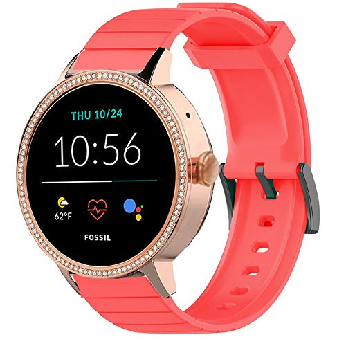 LvBu Armband Kompatibel Für Fossil Damen Gen 5E Samartwatch, Sport Silikon Classic Ersatz Uhrenarmband Für Fossil Damen Gen 5E Samartwatch Smartwatch (rot) von LvBu