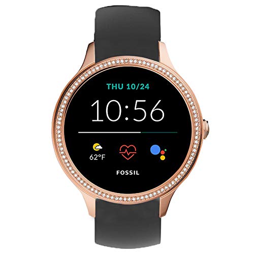 LvBu Armband Kompatibel Für Fossil Damen Gen 5E Samartwatch, Sport Silikon Classic Ersatz Uhrenarmband Für Fossil Damen Gen 5E Samartwatch Smartwatch (schwarz) von LvBu