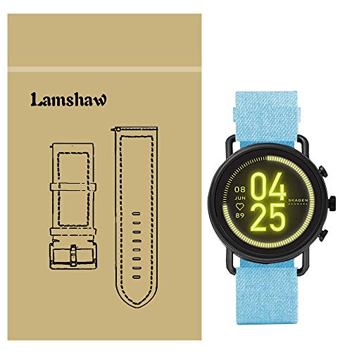 LvBu Armband Kompatibel für Skagen Falster 3, Nylon Strick Replacement Uhrenarmband für Skagen Falster 3 Smartwatch (Blau) von LvBu