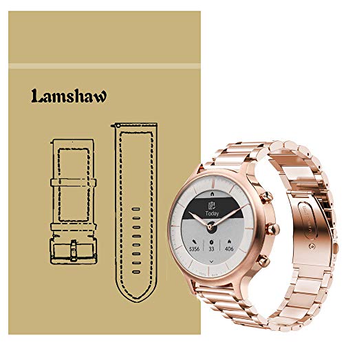 LvBu Armband Kompatibel mit Fossil Charter HR, Classic Edelstahl Uhrenarmband für Fossil Charter HR Hybrid Smartwatch (Roségold) von LvBu