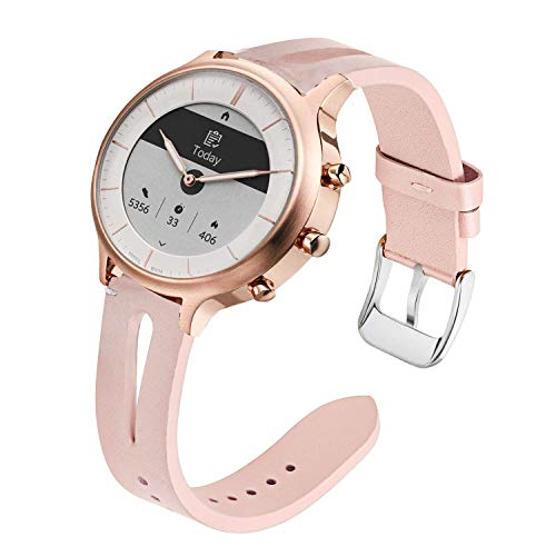 LvBu Armband Kompatibel mit Fossil Charter HR, Quick Release Leder Classic Ersatz Uhrenarmband für Fossil Charter HR Hybrid Smartwatch (Pink) von LvBu