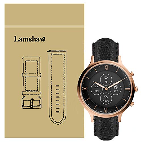 LvBu Armband Kompatibel mit Fossil Charter HR, Quick Release Leder Classic Ersatz Uhrenarmband für Fossil Charter HR Hybrid Smartwatch (Schwarz) von LvBu