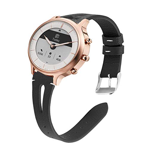 LvBu Armband Kompatibel mit Fossil Charter HR, Quick Release Leder Classic Ersatz Uhrenarmband für Fossil Charter HR Hybrid Smartwatch (Schwarz) von LvBu