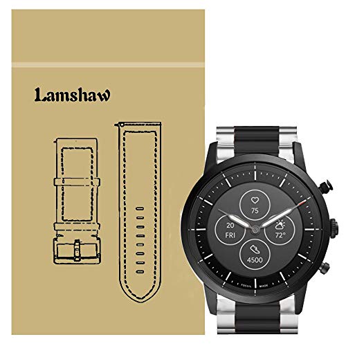LvBu Armband Kompatibel mit Fossil Collider HR, Classic Edelstahl Uhrenarmband für Fossil Hybrid Smartwatch HR Collider/Fossil Collider Hybrid Smartwatch (Silber-Schwarz) von LvBu