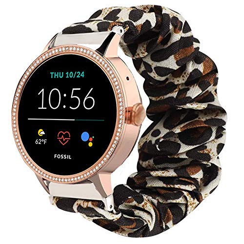 LvBu Armband Kompatibel mit Fossil Damen GEN 5E, weiche Haargummis Uhrenarmband für Fossil Damen GEN 5E Smartwatch (Leopard) von LvBu
