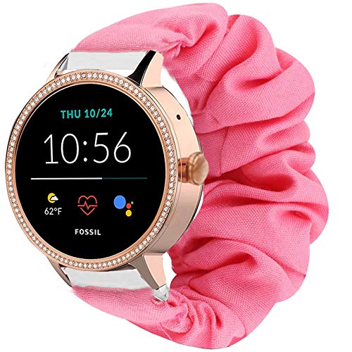 LvBu Armband Kompatibel mit Fossil Damen GEN 5E, weiche Haargummis Uhrenarmband für Fossil Damen GEN 5E Smartwatch (Rosa) von LvBu