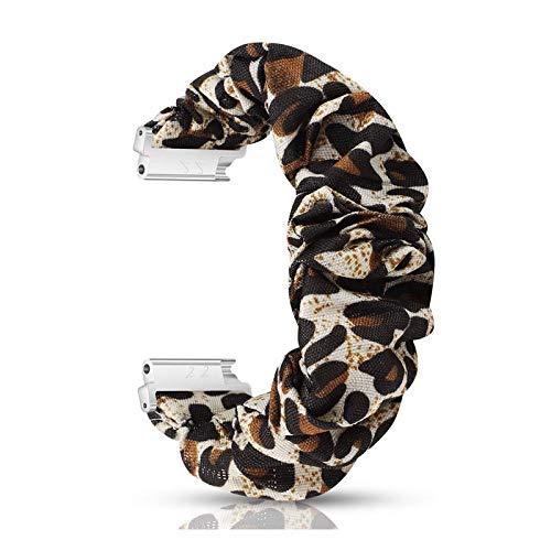 LvBu Armband Kompatibel mit Fossil Damen Sport 41mm, weiche Haargummis Uhrenarmband für Fossil Damen Sport 41mm Smartwatch (Leopard) von LvBu