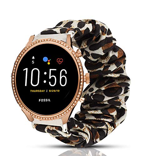 LvBu Armband Kompatibel mit Fossil Julianna HR, weiche Haargummis Uhrenarmband für Fossil Gen 5 Julianna HR (Leopard) von LvBu