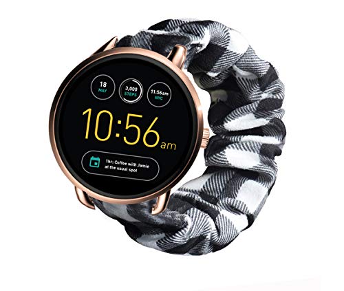 LvBu Armband Kompatibel mit Fossil Q Wander, weiche Haargummis Uhrenarmband für Fossil Q Wander Smartwatch (Grid) von LvBu