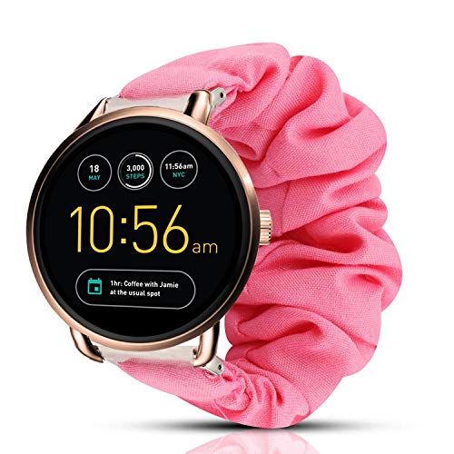 LvBu Armband Kompatibel mit Fossil Q Wander, weiche Haargummis Uhrenarmband für Fossil Q Wander Smartwatch (Rosa) von LvBu