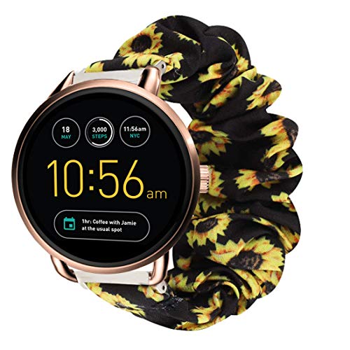 LvBu Armband Kompatibel mit Fossil Q Wander, weiche Haargummis Uhrenarmband für Fossil Q Wander Smartwatch (Sunflower) von LvBu