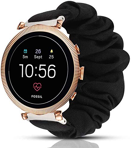 LvBu Armband Kompatibel mit Fossil Sloan HR, weiche Haargummis Uhrenarmband für Fossil Gen 4 Sloan HR Smartwatch (Schwarz) von LvBu