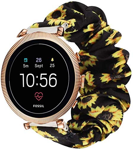 LvBu Armband Kompatibel mit Fossil Sloan HR, weiche Haargummis Uhrenarmband für Fossil Gen 4 Sloan HR Smartwatch (Sunflower) von LvBu