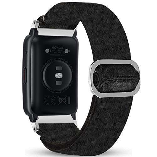 LvBu Armband Kompatibel mit Honor Watch ES, weiche Haargummis Uhrenarmband für Honor Watch ES Smartwatch (schwarz) von LvBu