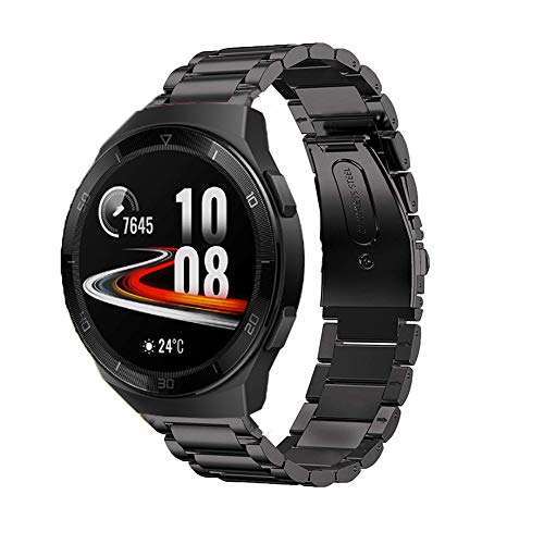 LvBu Armband Kompatibel mit Huawei Watch GT 2e, Classic Edelstahl Uhrenarmband für Huawei Watch GT 2e Smartwatch (Schwarz) von LvBu