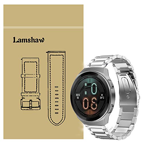 LvBu Armband Kompatibel mit Huawei Watch GT 2e, Classic Edelstahl Uhrenarmband für Huawei Watch GT 2e Smartwatch (Silber) von LvBu