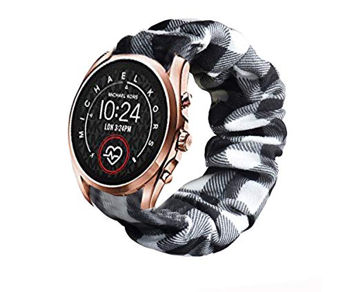 LvBu Armband Kompatibel mit Michael Kors Bradshaw 2, weiche Haargummis Uhrenarmband für Michael Kors Bradshaw 2 Smartwatch (Grid) von LvBu