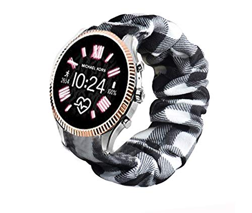 LvBu Armband Kompatibel mit Michael Kors Lexington 2, weiche Haargummis Uhrenarmband für MK Lexington 2 Smartwatch (Grid) von LvBu