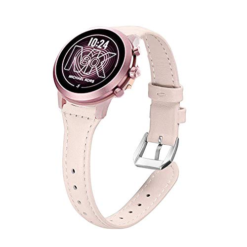 LvBu Armband Kompatibel mit Michael Kors MKGO, Quick Release Leder Classic Ersatz Uhrenarmband für Michael Kors Access MKGO Smartwatch (Pink) von LvBu