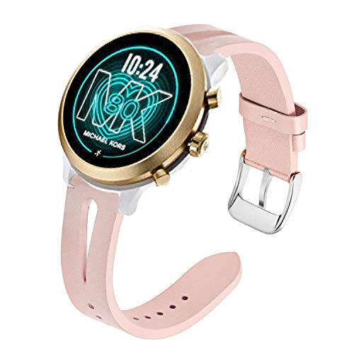 LvBu Armband Kompatibel mit Michael Kors MKGO, Quick Release Leder Classic Ersatz Uhrenarmband für Michael Kors Access MKGO Smartwatch (Pink) von LvBu