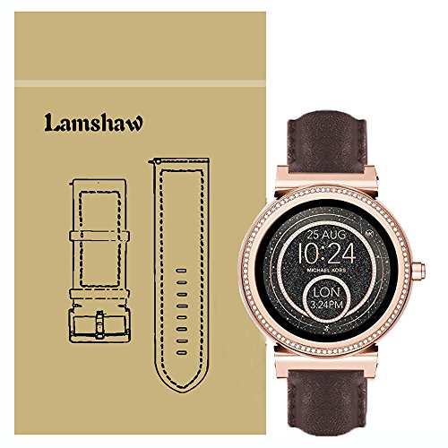 LvBu Armband Kompatibel mit Michael Kors Sofie, Quick Release Leder Classic Ersatz Uhrenarmband für Michael Kors Access Sofie Smartwatch (braun) von LvBu