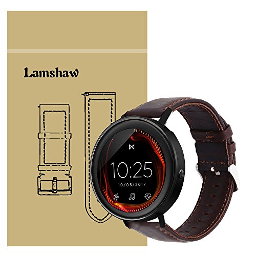 LvBu Armband Kompatibel mit Misfit Vapor/Misfit Vapor 2, Quick Release Leder Classic Ersatz Uhrenarmband für Misfit Vapor/Misfit Vapor 2 Smartwatch (Coffee) von LvBu