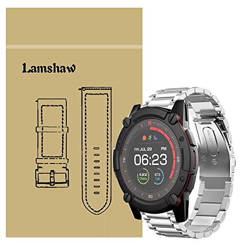 LvBu Armband Kompatibel mit PowerWatch 2, Classic Edelstahl Uhrenarmband für Matrix PowerWatch 2 Smartwatch (Silber) von LvBu