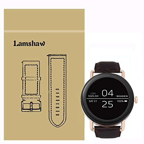 LvBu Armband Kompatibel mit Skagen Falster, Quick Release Leder Classic Ersatz Uhrenarmband für Skagen Falster Smartwatch (Coffee) von LvBu