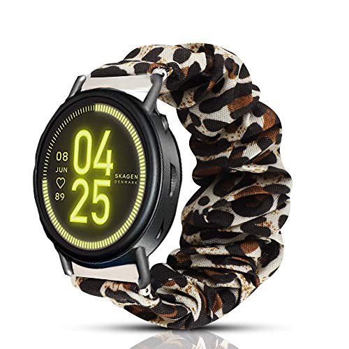 LvBu Armband Kompatibel mit Skagen Falster 3, weiche Haargummis Uhrenarmband für Skagen Connected Falster 3 Smartwatch (Leopard) von LvBu