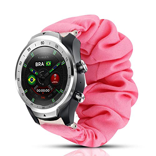 LvBu Armband Kompatibel mit Ticwatch Pro, weiche Haargummis Uhrenarmband für Ticwatch Pro Smartwatch (Pink) von LvBu