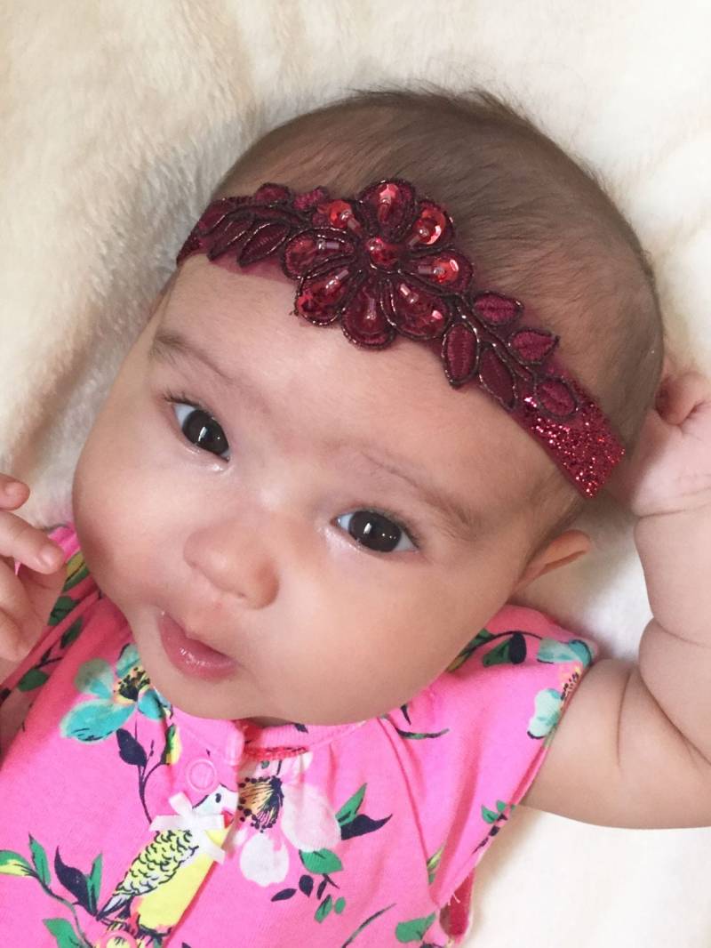 Burgund Perlen Spitze Stirnband Burgund Perlen Spitze Stirnband von LveDve