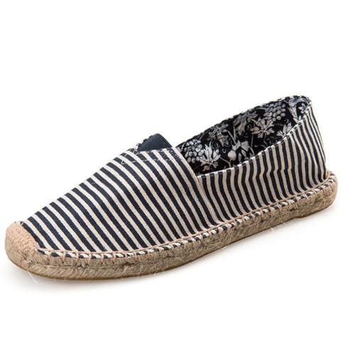 Lvguang Espadrilles für Damen Herren Slip-On Sommerschuhe Slipper Freizeitschuhe Flache-Schuhe Leinenschuhe Canvas Espadrilles mit Geschlossener von Lvguang