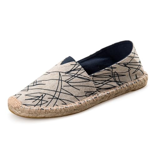 Lvguang Espadrilles für Damen Herren Slip-On Sommerschuhe Slipper Freizeitschuhe Flache-Schuhe Leinenschuhe Canvas Espadrilles mit Geschlossener von Lvguang