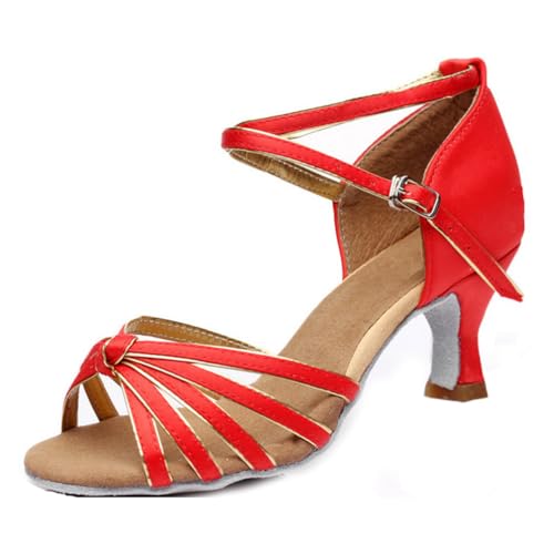 Lvguang Latein Tanzschuhe Damen 5/7 cm Satin Standard Profi Tanzschuhe Jazz-Schuhe Ballsaal Party Salsa Tanzübung Performance Schuhe von Lvguang
