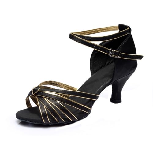 Lvguang Latein Tanzschuhe Damen 5/7 cm Satin Standard Profi Tanzschuhe Jazz-Schuhe Ballsaal Party Salsa Tanzübung Performance Schuhe von Lvguang