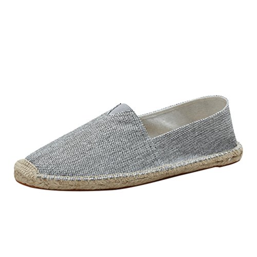 Lvguang Unisex-Erwachsene Freizeit Loafers Comfort Espadrilles Mode Einfarbig Slip on Flach Freizeitschuhe Grau, Asia 43 (265cm) von Lvguang