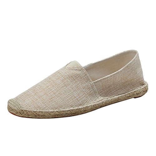 Lvguang Unisex-Erwachsene Freizeit Loafers Comfort Espadrilles Mode Einfarbig Slip on Flach Freizeitschuhe Licht Braun, Asia 44 (270cm) von Lvguang