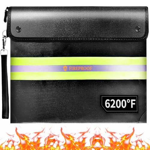Feuerfeste Dokumententasche mit Reißverschluss, 9 Schichten wärmeisolierter Materialien, feuerfester Geldbeutel für Bargeld, wichtige Dokumente und Wertsachen, Feuerbox für Bargeld, wichtige Dokumente von Lviedoy