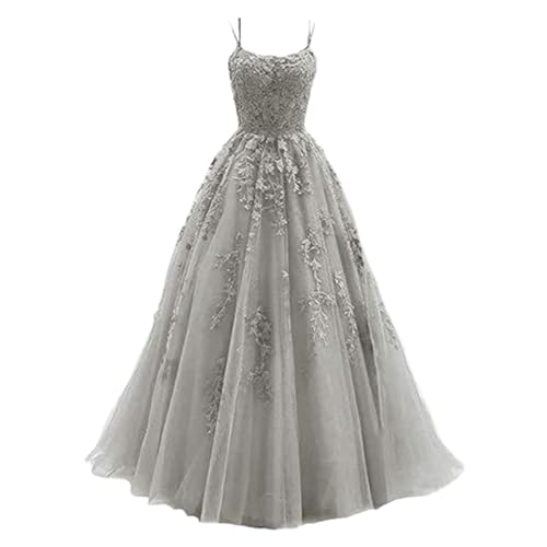 Abschlusskleider Lang, Ballkleid Damen Aus TüLl Mit SpaghettiträGern Lange Spitzenapplikationen Brautkleider - A Linie Formelle Party Abendkleider Ballkleider Lang Cocktailkleid Brautjungfernkleid Abschlusskleider Lang, Ballkleid Damen Aus TüLl Mit SpaghettiträGern Lange Spitzenapplikationen Brautkleider - A Linie Formelle Party Abendkleider Ballkleider Lang Cocktailkleid Brautjungfernkleid von Lvnsdknerse