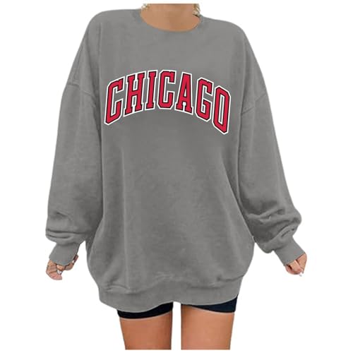 Herbst Kleidung Damen, Los Angeles Sweatshirt Damen Oversize Pullover Herbst Vintage Pulli ÜBergroßE Rundhals Langarm Oberteile Tops Teenager MäDchen Klamotten Y2K Clothes, XXL von Lvnsdknerse