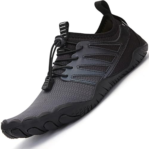 Lvptsh Badeschuhe Wasserschuhe Strandschuhe Aquaschuhe Schwimmschuhe Herren Damen,Schwarz 9,EU37 von Lvptsh