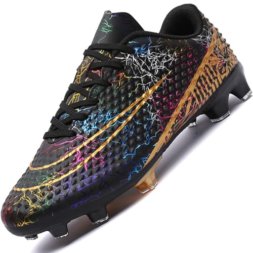 Lvptsh Fußballschuhe Herren Spikes Cleats Jungen Stollen Kunstrasen Fussballschuhe Professionelle Leichtathletik Training Turnschuhe Kinder Fußball Schuhe Outdoor Sport Football Schuhe,Schwarz,EU37 von Lvptsh