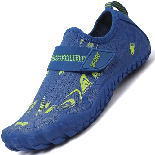 Lvptsh Kinder Badeschuhe Strandschuhe Wasserschuhe Jungen Mädchen Aquaschuhe Schnell Trocknend Barfußschuhe Wassersport Beach Pool Surfen,Blau 5,EU35 von Lvptsh