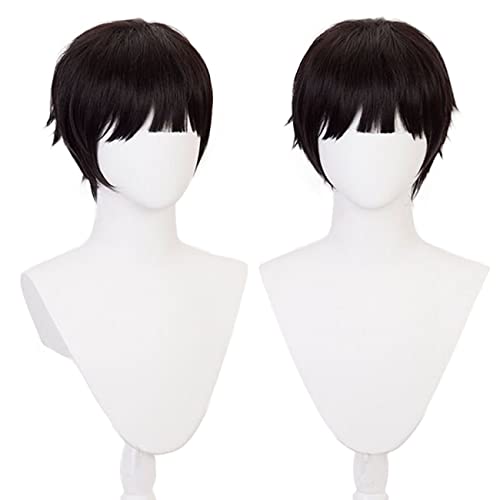 Lwiuentx Anime Cosplay Hanako kun Kurze Gerade Schwarze Perücke Synthetische Perücken + Kostenlose Perückenkappe von Lwiuentx