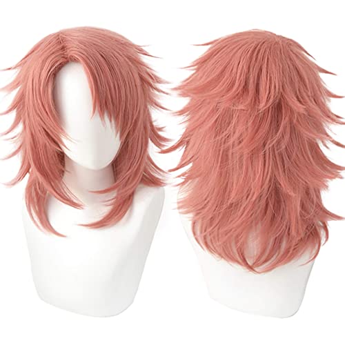 Lwiuentx Anime Cosplay Sabito Kurze Orange Pink Perücke für Halloween Party + Kostenlose Perückenkappe von Lwiuentx