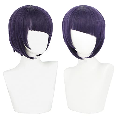 Lwiuentx MHA Cosplay Jirou Kyouka Kurze schwarze lila Perücke+ kostenlose Perückenkappe von Lwiuentx