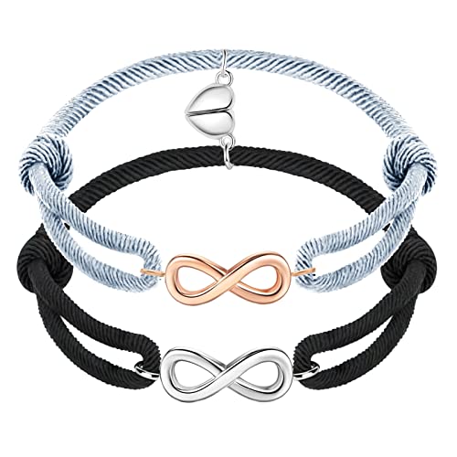 Lwkeay Partner Geschenke Infinity Pärchen Armbänd Magnet - Unendlichkeit Herz Magnet Armband Pärchen verstellbar - Tolles Partnerarmbänder für Paare Valentinstag Weihnachtsgeschenke von Lwkeay